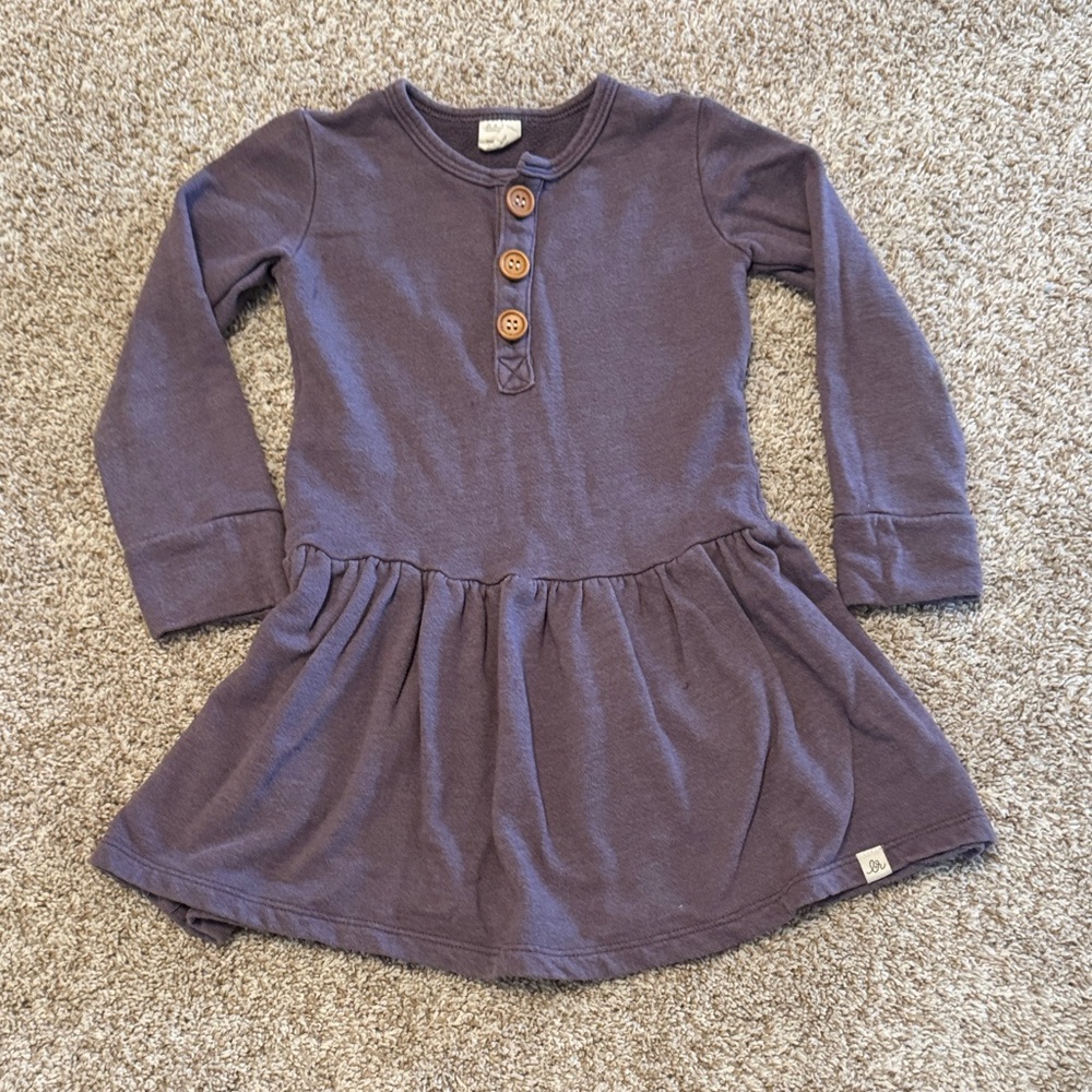 LuLaRoe Kids Dress in Deep Purple with Button Accents